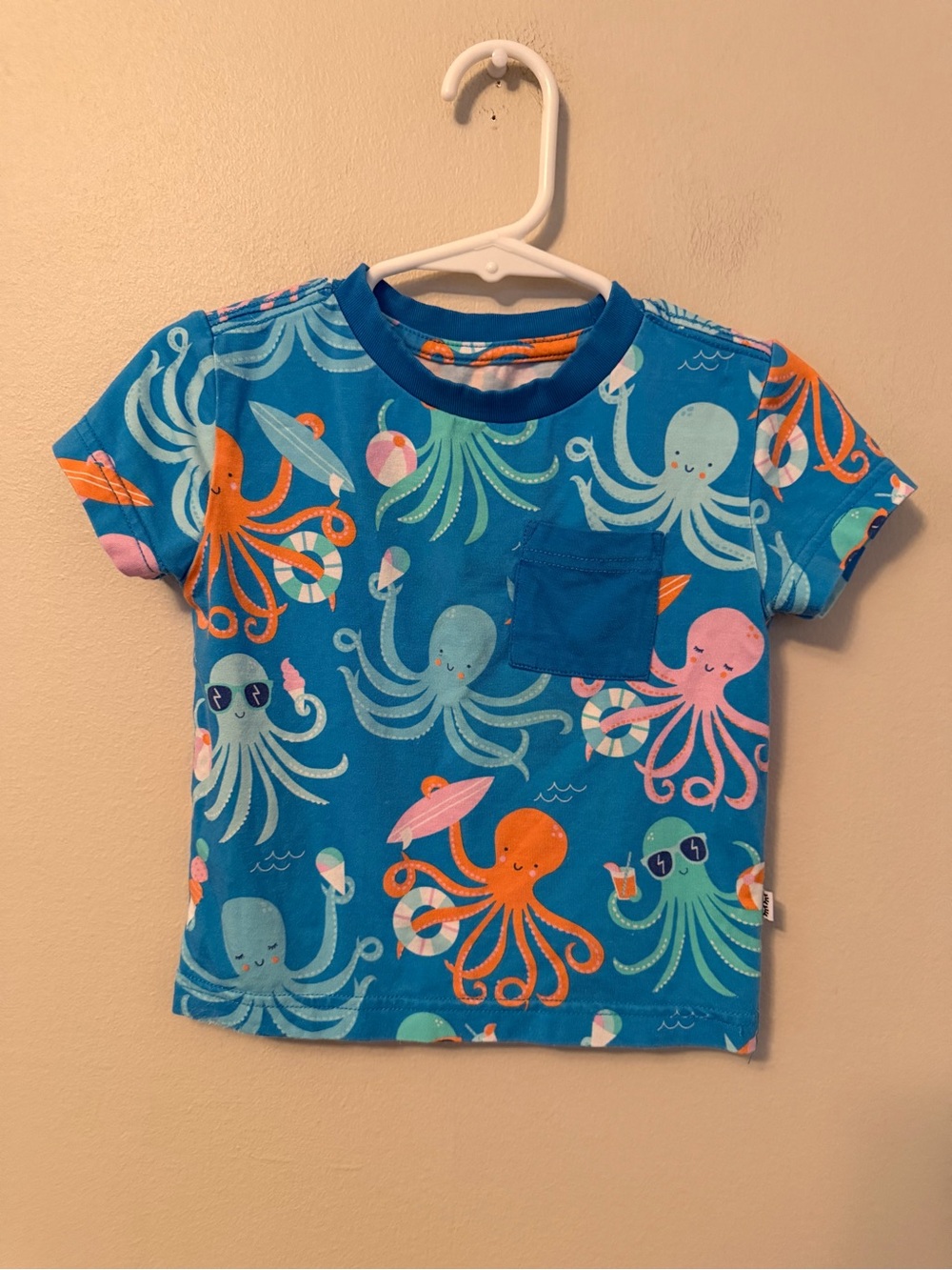Little Sleepies Blue Octopus Print Tee